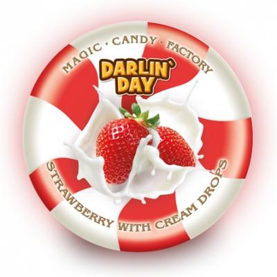 Карамель леденцовая молочная "DARLIN DAY" со вкусом клубники и сливок 180 грамм