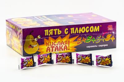 Леденцовая карамель Пять плюсом Кислая Атака 18 гр